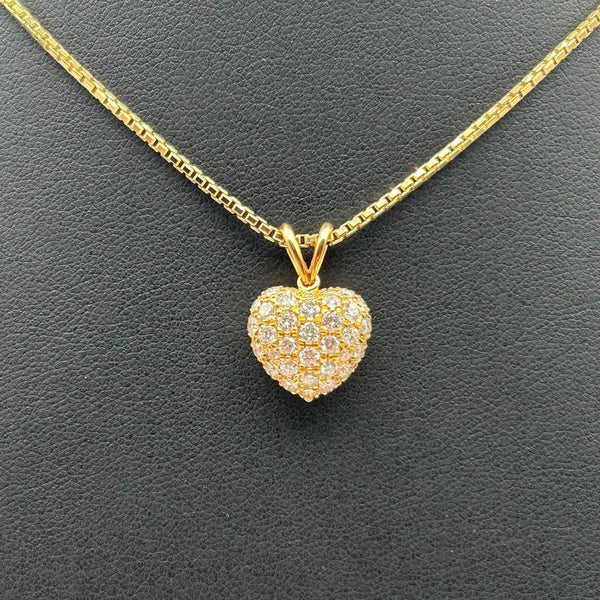 K18 Rose Gold Diamond Pavé Heart Pendant
