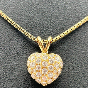 K18 Rose Gold Diamond Pavé Heart Pendant