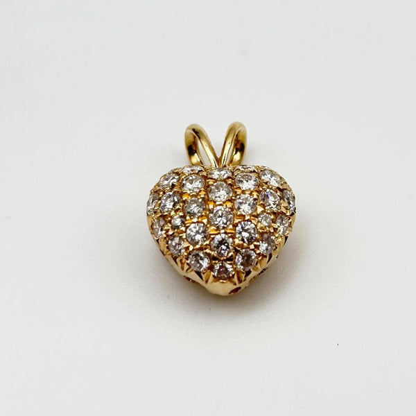 K18 Rose Gold Diamond Pavé Heart Pendant