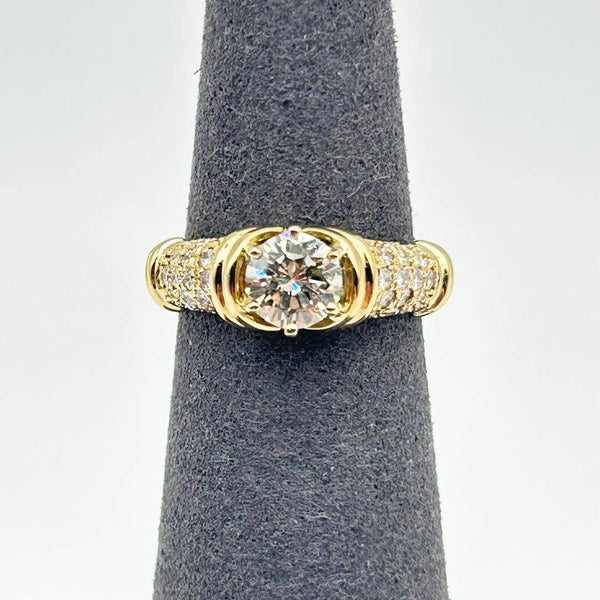 K18 Yellow Gold Diamond Cluster Ring