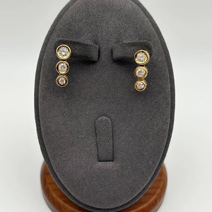 Luxurious K18 Yellow Gold Diamond Drop Earrings