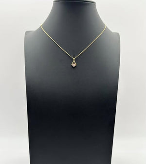 K18 Yellow Gold Geometric Diamond Pendant Necklace