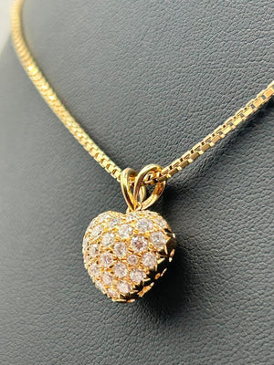 K18 Rose Gold Diamond Pavé Heart Pendant
