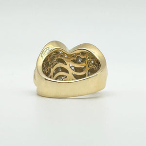 K18 Yellow Gold Diamond & Baguette Crossover Statement Ring