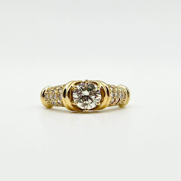 K18 Yellow Gold Diamond Cluster Ring