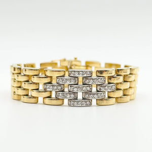 Chiampesan Two-Tone 18K Yellow & White Gold Diamond Link Bracelet (750)