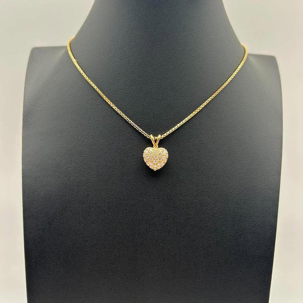 K18 Rose Gold Diamond Pavé Heart Pendant