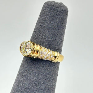 K18 Yellow Gold Diamond Cluster Ring