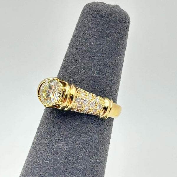 K18 Yellow Gold Diamond Cluster Ring