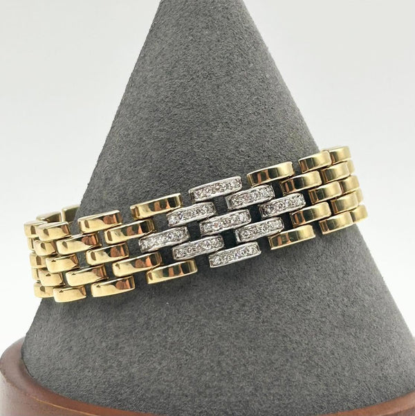 Chiampesan Two-Tone 18K Yellow & White Gold Diamond Link Bracelet (750)