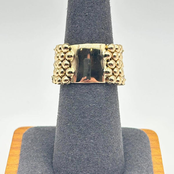 K18 Yellow Gold Multi-Row Diamond Band Ring