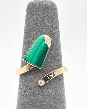The Bvlgari Gelati Malachite & Diamond Ring in 750 Rose Gold