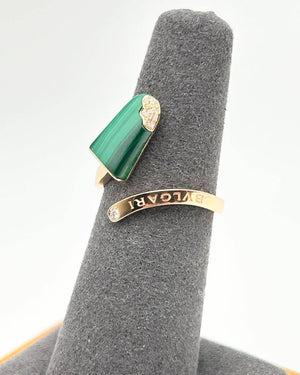 The Bvlgari Gelati Malachite & Diamond Ring in 750 Rose Gold