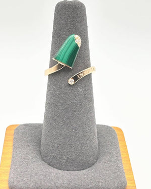The Bvlgari Gelati Malachite & Diamond Ring in 750 Rose Gold