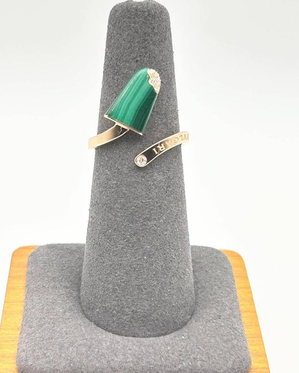 The Bvlgari Gelati Malachite & Diamond Ring in 750 Rose Gold