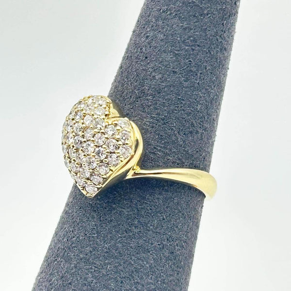 K18 Yellow Gold Diamond Heart Cluster Ring