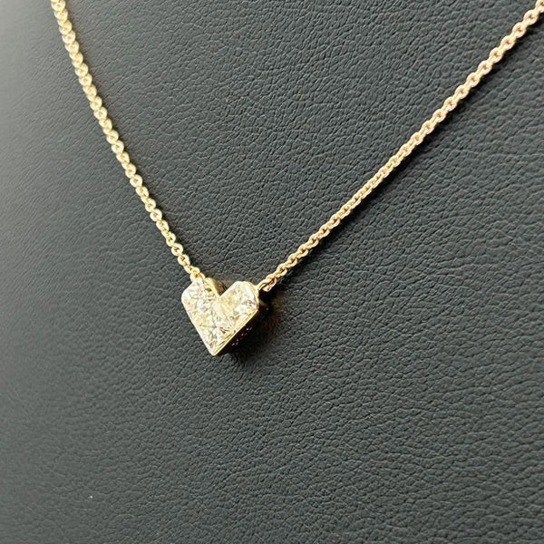 K18PG Diamond Heart Necklace