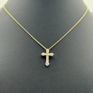 K18/ 750 Diamond Cross Necklace