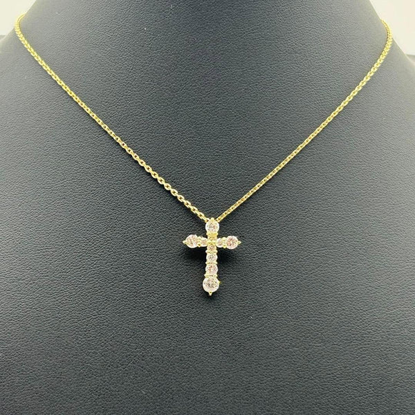 K18/ 750 Diamond Cross Necklace