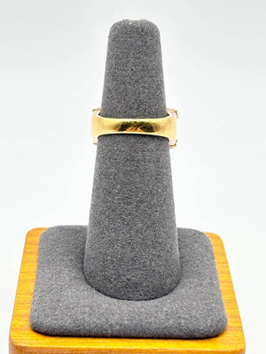 K18 Yellow Gold Multi-Stone Diamond Wide Band Ring