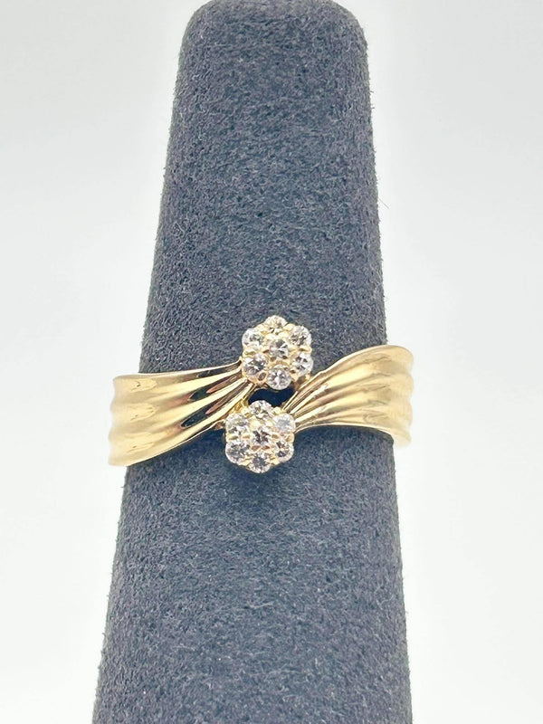 K18 Bypass Diamond Ring