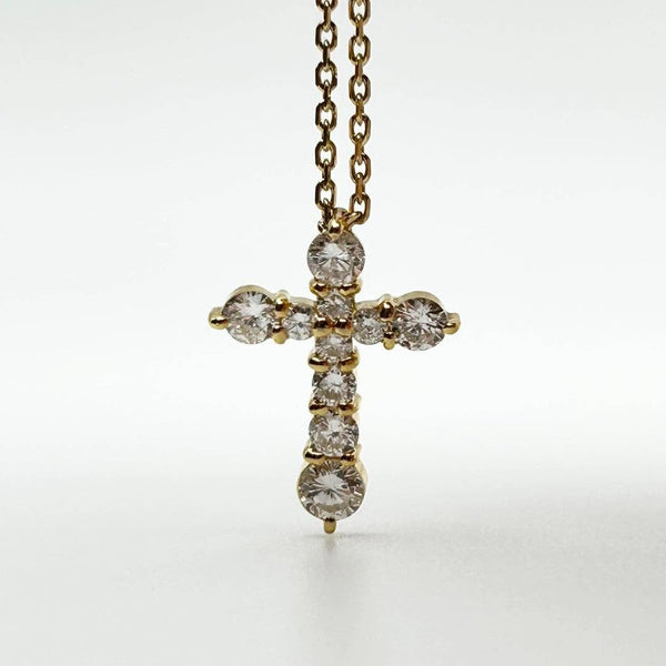 K18/ 750 Diamond Cross Necklace