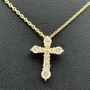 K18/ 750 Diamond Cross Necklace