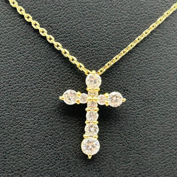 K18/ 750 Diamond Cross Necklace