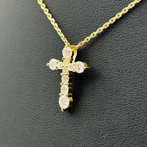 K18/ 750 Diamond Cross Necklace