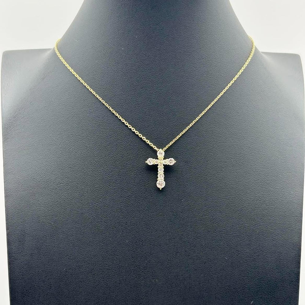 K18/ 750 Diamond Cross Necklace