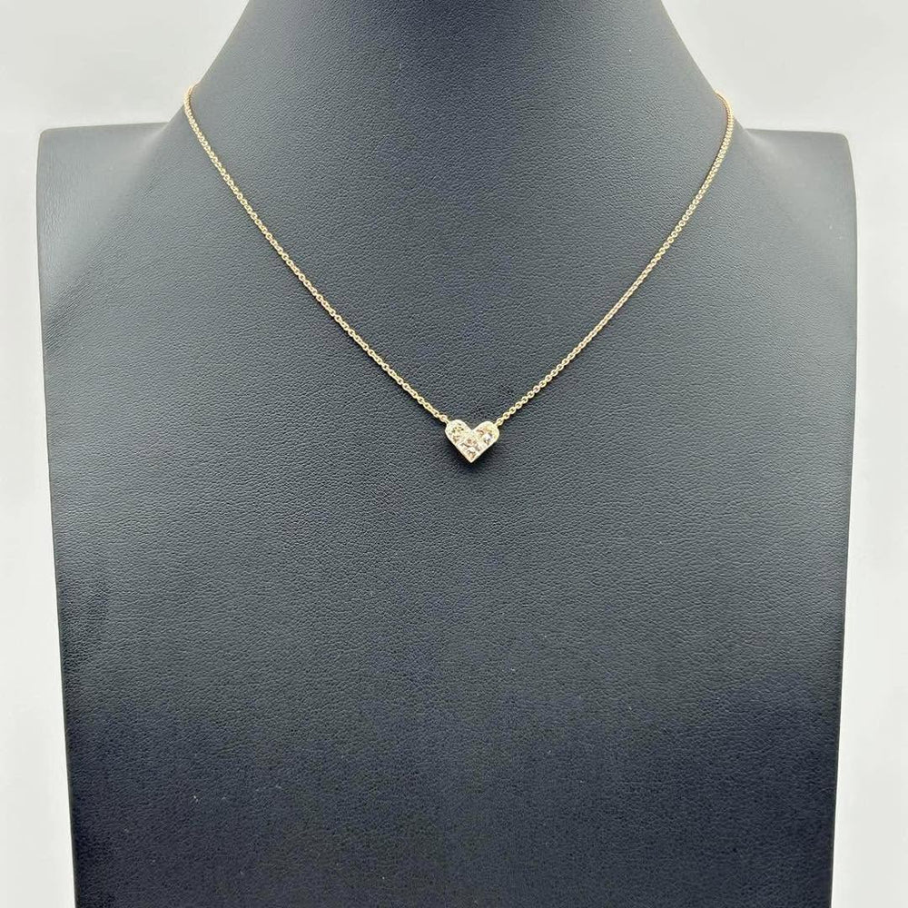 K18PG Diamond Heart Necklace