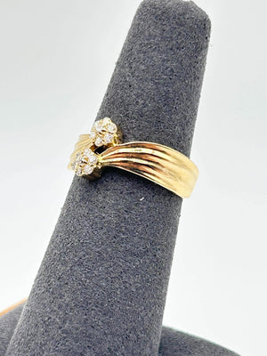 K18 Bypass Diamond Ring