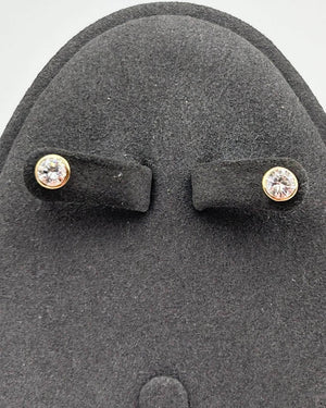 K18 Diamond Bezel Stud Earrings