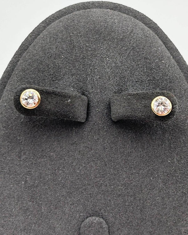 K18 Diamond Bezel Stud Earrings