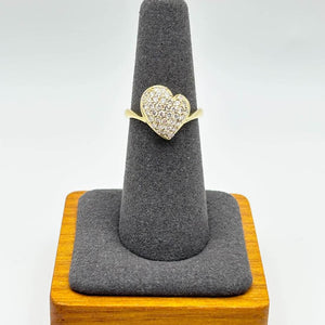 K18 Yellow Gold Diamond Heart Cluster Ring