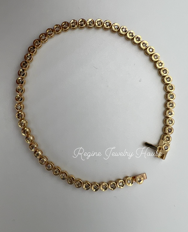 K18 Fine Gold  Tennis Bracelet With Diamond