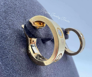 Cartier LOVE 18K Yellow Gold Diamond Hoop Earrings