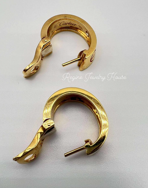 Cartier LOVE 18K Yellow Gold Diamond Hoop Earrings