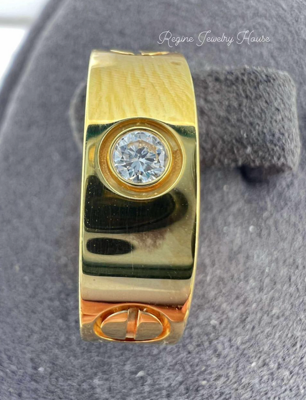 Cartier LOVE 18K Yellow Gold Diamond Hoop Earrings