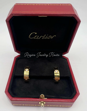 Cartier LOVE 18K Yellow Gold Diamond Hoop Earrings