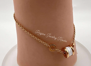 BVLGARI B.zero1 750  Gold & White Ceramic Bracelet