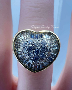 K18 Yellow Gold Diamond Heart Ring – 1.17ct, 7.8g