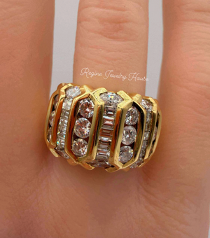Massive K18 Yellow Gold 2.41 Carat Diamond Dome Statement Ring