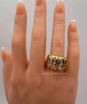 Massive K18 Yellow Gold 2.41 Carat Diamond Dome Statement Ring