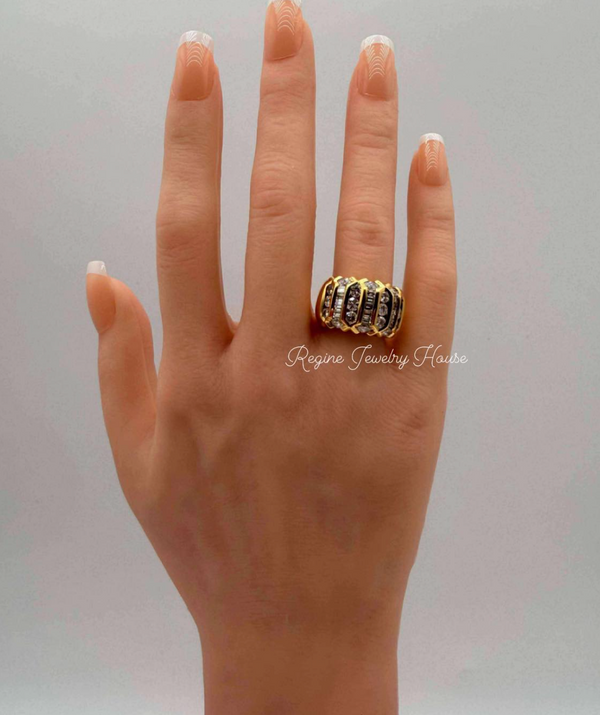 Massive K18 Yellow Gold 2.41 Carat Diamond Dome Statement Ring