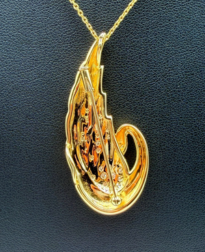 TASAKI K18 Yellow Gold 0.25ct Diamond Swan Pendant & Brooch
