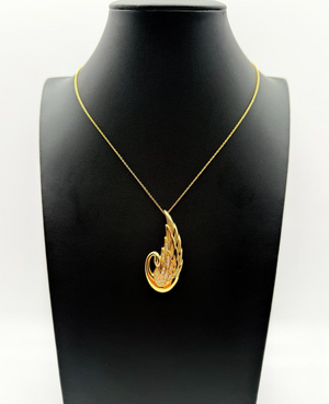 TASAKI K18 Yellow Gold 0.25ct Diamond Swan Pendant & Brooch