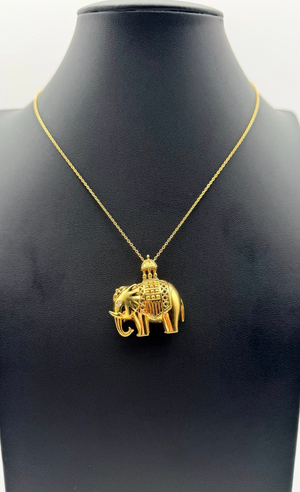 MIKIMOTO Collector's K18 Yellow Gold Ceremonial Elephant Pendant (20.3g)
