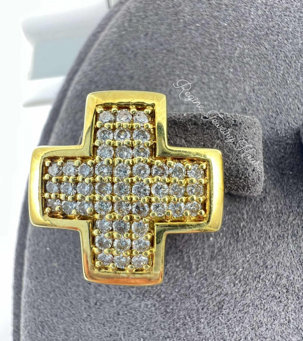 K18 Yellow Gold Channel Set Diamond Earrings