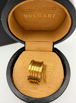 BVLGARI B.zero1 5-Band Ring 750 Yellow Gold Size 55 US 7.25 Wide 11.3g w/Box